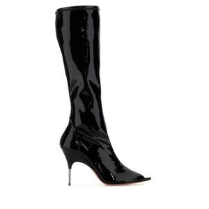 Amina Muaddi Women Black Vinyl Bruna Boots
